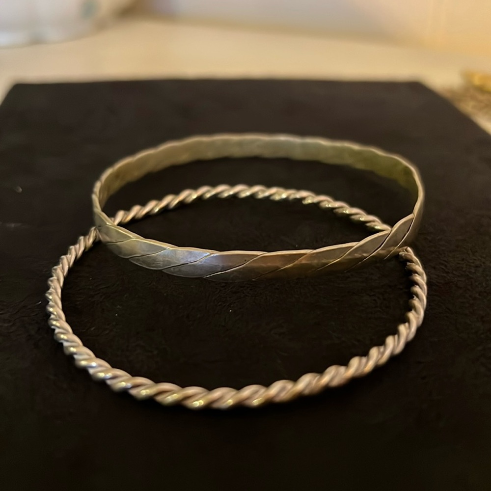 Lot 2 vintage Mexico Silver bracelets